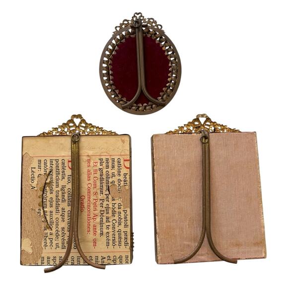 Set Of 3 19C French Miniature Portrait Paintings Artist Signed Gilt Frames - Picture 2 of 15